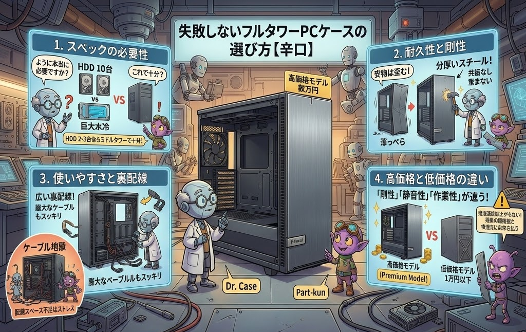 フルタワーPCケースの選び方