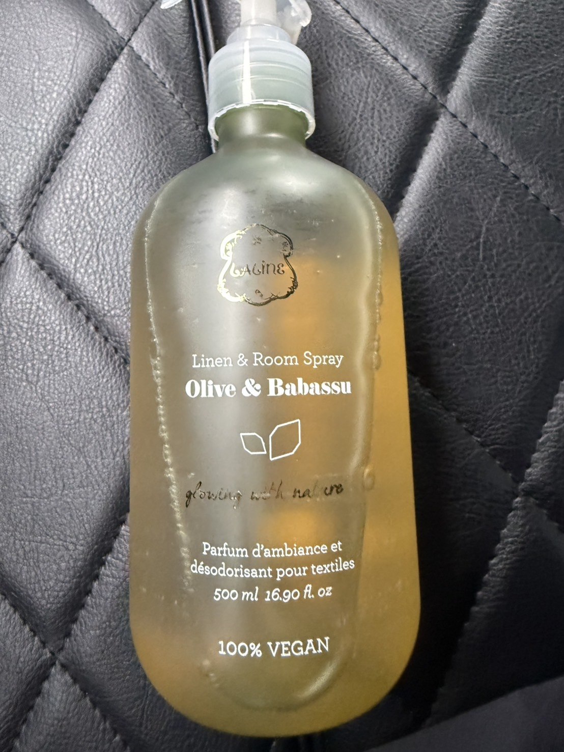 Laline リネン&ルームスプレー オリーブ&ババス 500ml(実物)