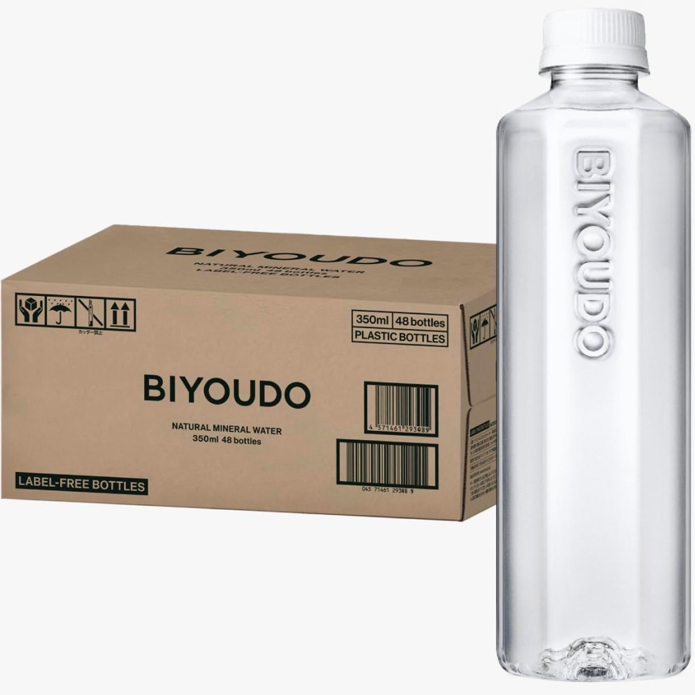 BIYOUDO シリカ水 350ml×48本 ラベルレス(箱とボトル)